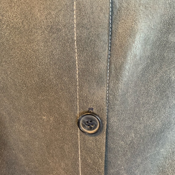 Rozae Nichols Leather Jacket Button Down Blue Size Large - Picture 4 of 7